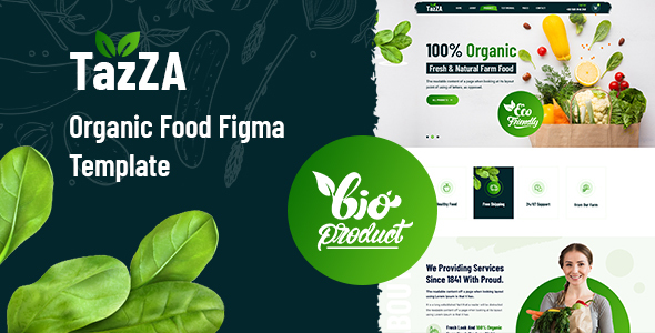 Download TazZA – Organic Food Figma Template Nulled 