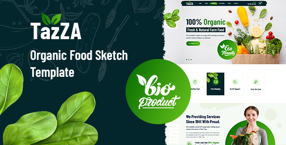 Download TazZA – Organic Food Sketch Template Nulled 