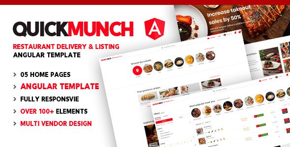 Download Quickmunch | Restaurant Listing Angular Template Nulled 