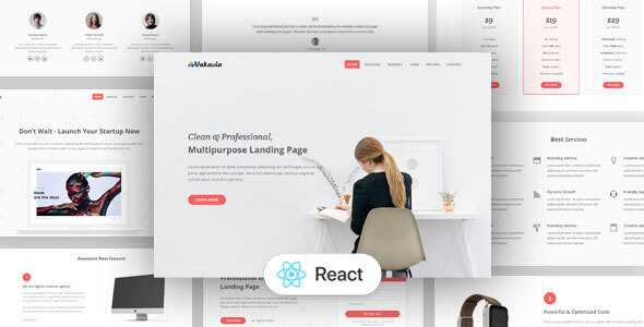 Download Vakavia – React Landing Page Template Nulled 
