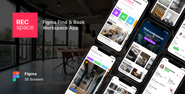 Download RECspace – Figma Find & Book Workspace App Nulled 