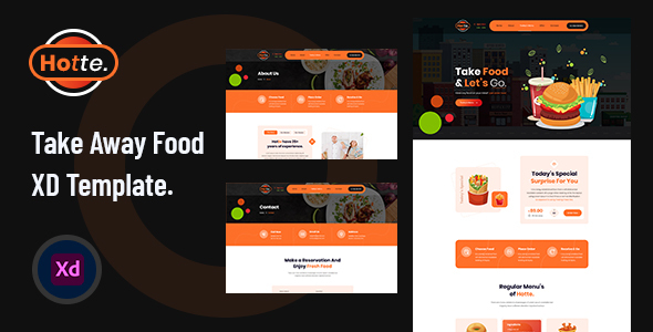 Download Hotte – Take Away Food XD Template Nulled 