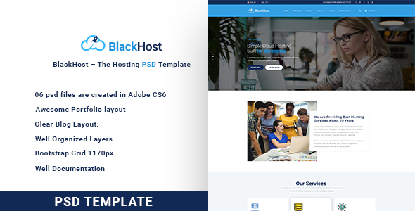 Download BlackHost – The Hosting PSD Template Nulled 
