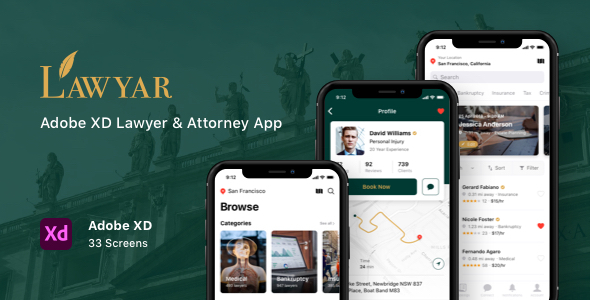 Download Lawyar – Adobe XD Lawyer & Attorney App Nulled 