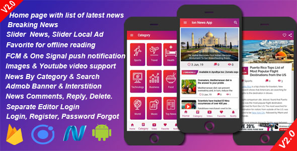 Download Ion News – Android and IOS News Application   with Admin and Editor Panel Nulled 