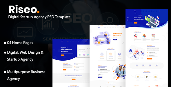 Download Risso – Digital Startup Agency PSD Template Nulled 
