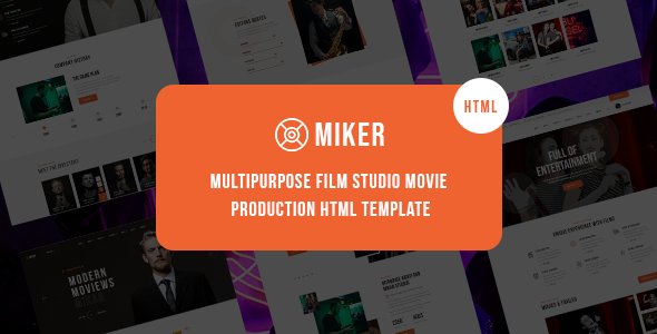 Download Miker – Movie and Film Studio HTML5 Template Nulled 