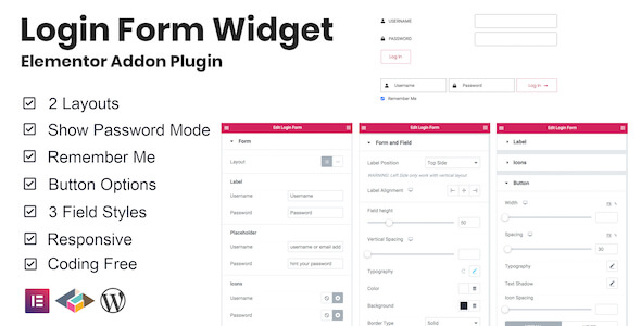 Download Login Form Widget Elementor Addon Plugin Nulled 