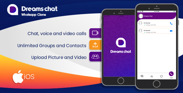 Download DreamsChat – WhatsApp Clone – Native IOS App with Firebase chat Nulled 