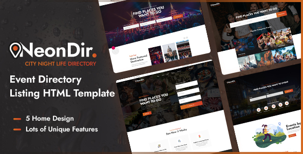 Download NeonDir – Event Directory Listing HTML Template Nulled 