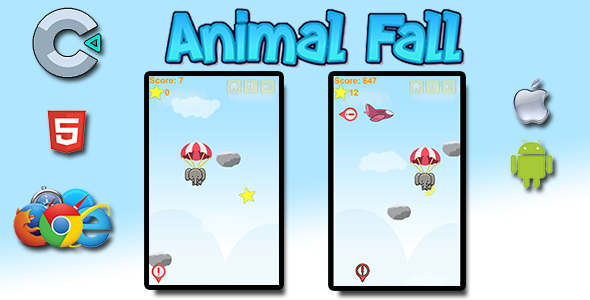 Download Animal Fall – HTML5 Mobile Game Nulled 