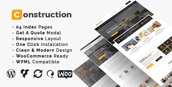 Download Construction – Building Business and Renovation WordPress Theme Nulled 