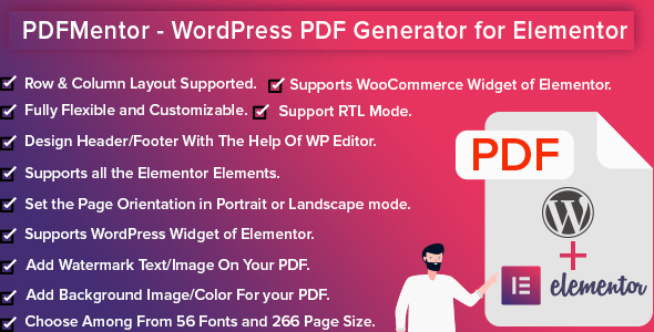 Nulled PdfMentor – WordPress PDF Generator for Elementor PRO free download