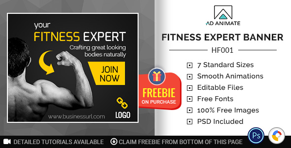 Download Health & Fitness | Fitness Expert Banner (HF001) Nulled 