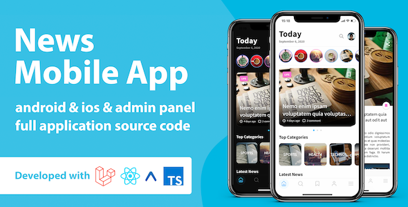 Download News Mobile Application with Admin Panel | React Native & PHP Laravel Nulled 