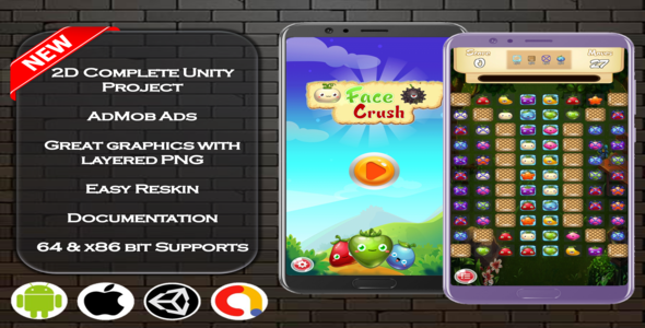 Download Face Crush Complete Unity Project + Admob Nulled 