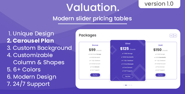 Download Valuation – Modern slider pricing tables Nulled 
