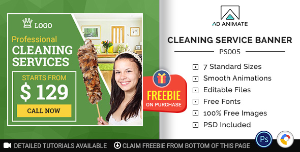 Download Professional Services | Cleaning Service Banner (PS005) Nulled 