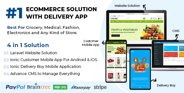 Download Best Ecommerce Solution with Delivery App For Grocery, Food, Pharmacy, Any Stores / Laravel + IONIC5 Nulled 