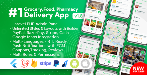 Download Grocery, Food, Pharmacy, Store Delivery Mobile App with Admin Panel Nulled 
