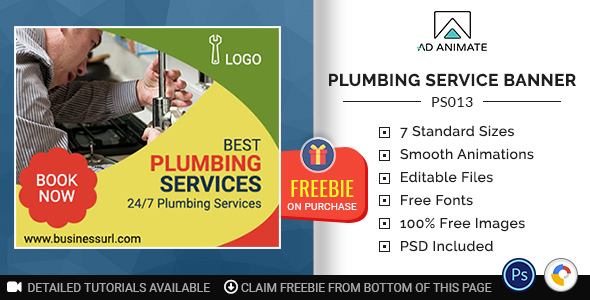 Download Professional Services | Plumbing Service Banner (PS013) Nulled 
