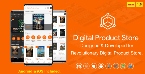 Download Digital Download Products Store For eBook, Video, Photo (Using Flutter For iOS and Android) 1.6 Nulled 