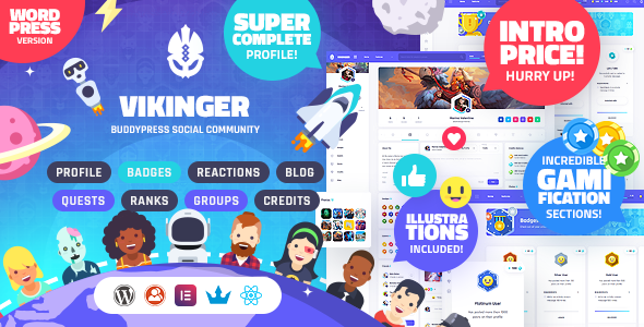 Download Vikinger – BuddyPress and GamiPress Social Community Nulled 