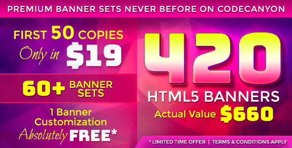 Download Premium Banner Bundle – 420 Animated HTML5 Banner Templates Nulled 