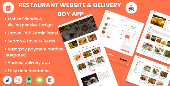 Download Single restaurant food ordering Website and Delivery Boy App with Admin Panel Nulled 