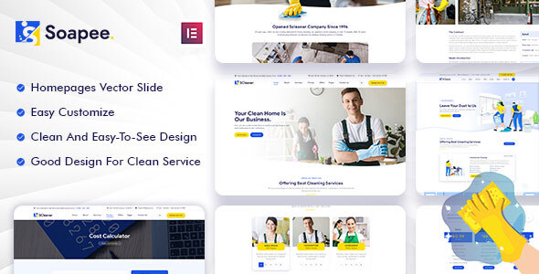 Download Soapee – Cleaning Services WordPress Theme + RTL Nulled 