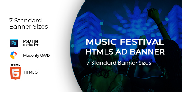 Download Music Festival HTML5 Ad Banner Nulled 