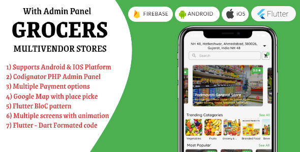 Nulled “Grocers” Multivendor Grocery Stores with Flutter + PHP Admin Panel free download