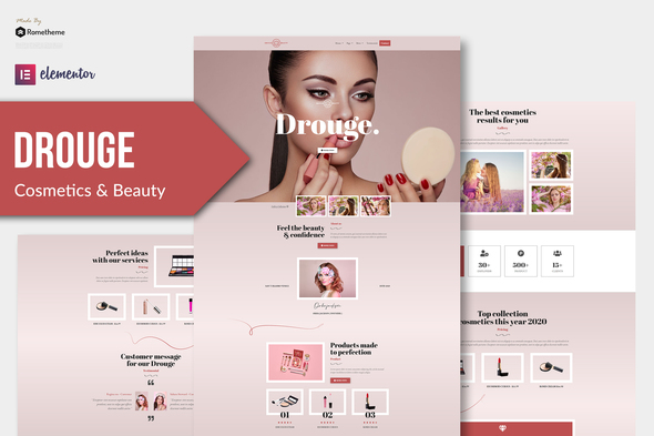 Download Drouge – Cosmetic Elementor Template Kit Nulled 
