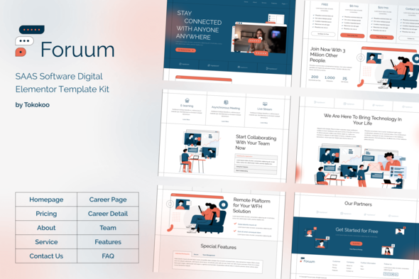 Download Foruum | SaaS & App Elementor Template Kit Nulled 