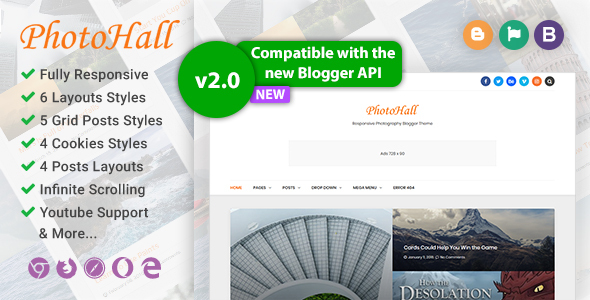 Download PhotoHall Responsive Photography Blogger Theme Nulled 