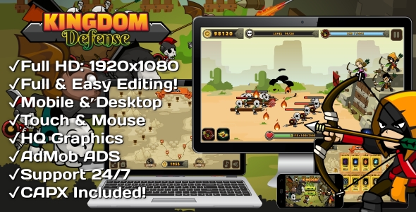 Download Kingdom Defense – HTML5 Game 30 Levels + Mobile Version! (Construct 3 | Construct 2 | Capx) Nulled 