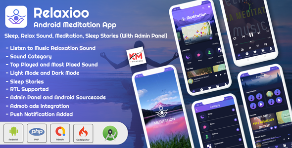 Download Relaxioo – Android App Relaxation & Meditation Music Application with Admin Panel Nulled 