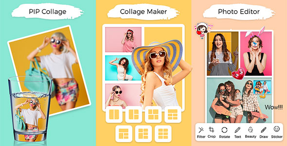 Download PIP & Photo Collage Maker With Photo Editor &ScrapBook(With Banner,Interstitial &Adaptive BannerAds) Nulled 