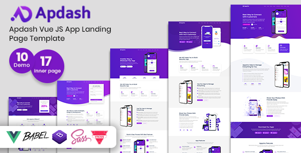 Download Apdash – Vue JS App Landing Page Template Nulled 