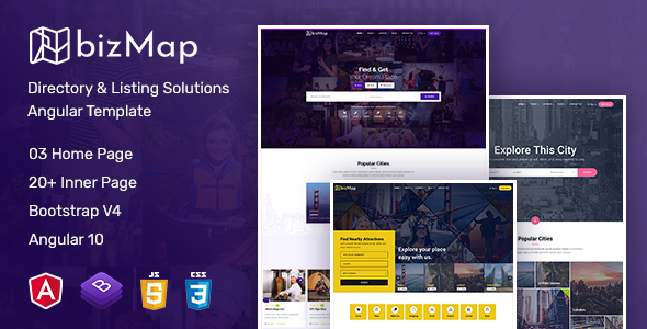 Download BizMap – Directory Listing Angular 10 Template Nulled 