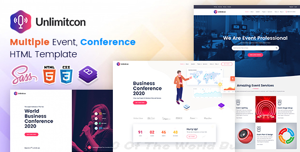 Download Unlimitcon – Multiple Event, Conference HTML Template. Nulled 
