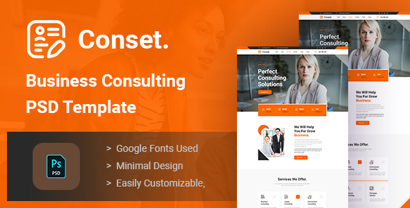 Download Conset – Business Consulting PSD Template Nulled 