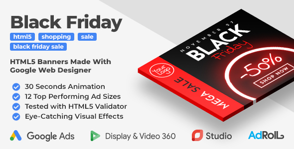 Download Black Friday Sale HTML5 Banner Ad Templates (GWD) Nulled 