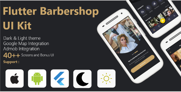 Nulled Flutter Barbershop UI Kit free download