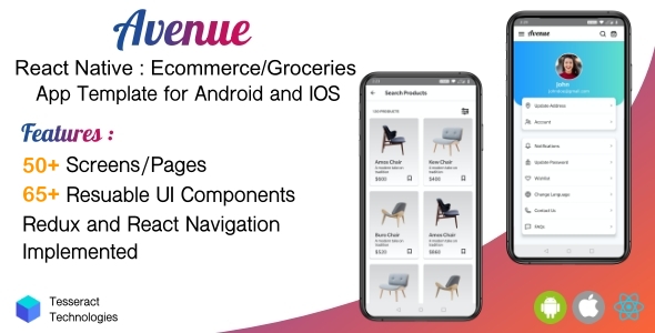 Download Avenue – React Native Ecommerce & Grocery/Mart App template – Android/IOS Nulled 