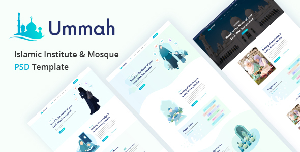 Download Ummah  – Islamic Institute & Mosque PSD Template Nulled 