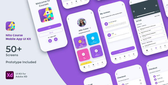 Download Nito Course Mobile App UI Kit Nulled 
