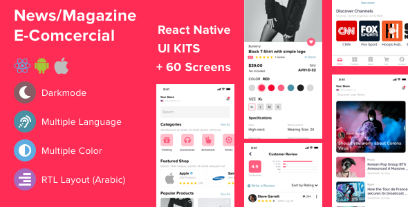 Download Mazi – mobile React Native UI KIT for E-commerce | News & Magazine Nulled 