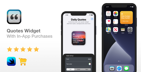 Download Quotes Widget – iOS 14 & In-App Purchases | Widget app | Xcode 12 Nulled 