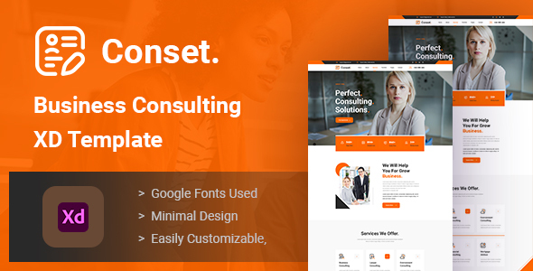 Download Conset – Business Consulting XD Template Nulled 